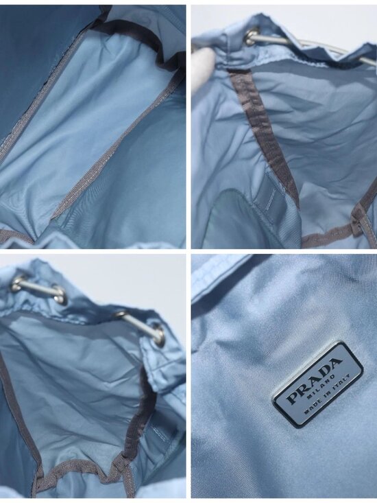 PRADA Backpack Nylon Light Blue Silver main image 13